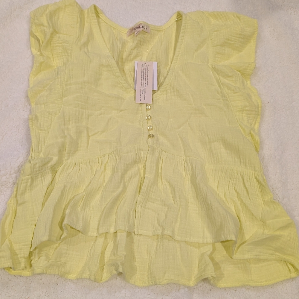 Rewind - Neon Yellow Juniors Top Size S NWT